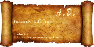 Adamik Dénes névjegykártya