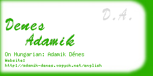 denes adamik business card