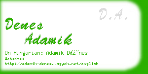 denes adamik business card